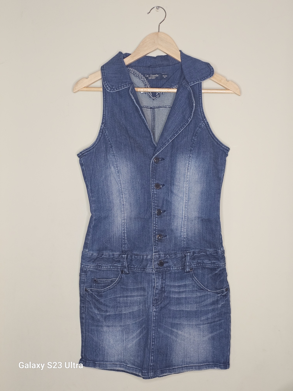 La Chapelle Denim Fitted Mini Dress